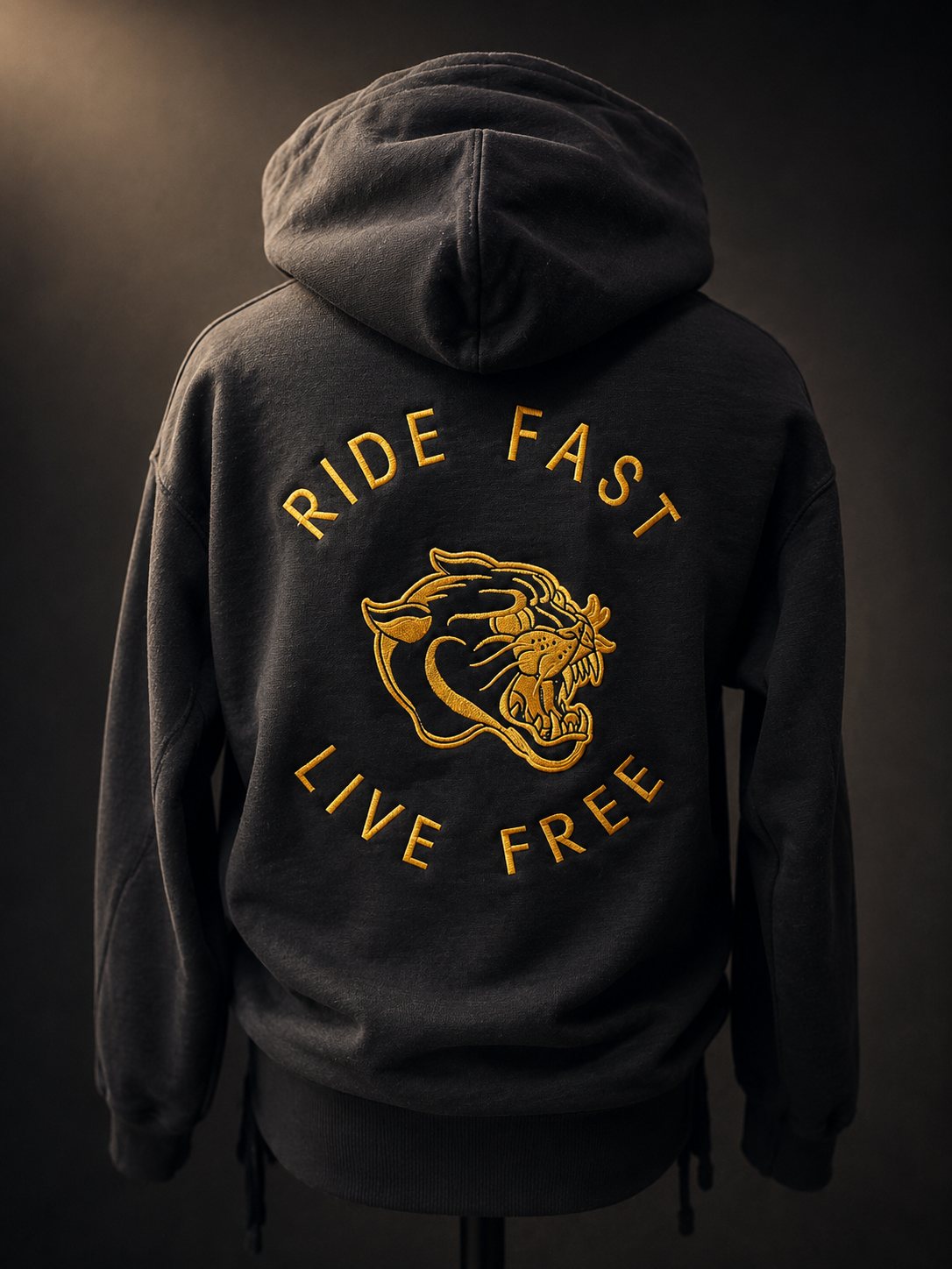 Ride Fast Live Free Hoodie — Gold