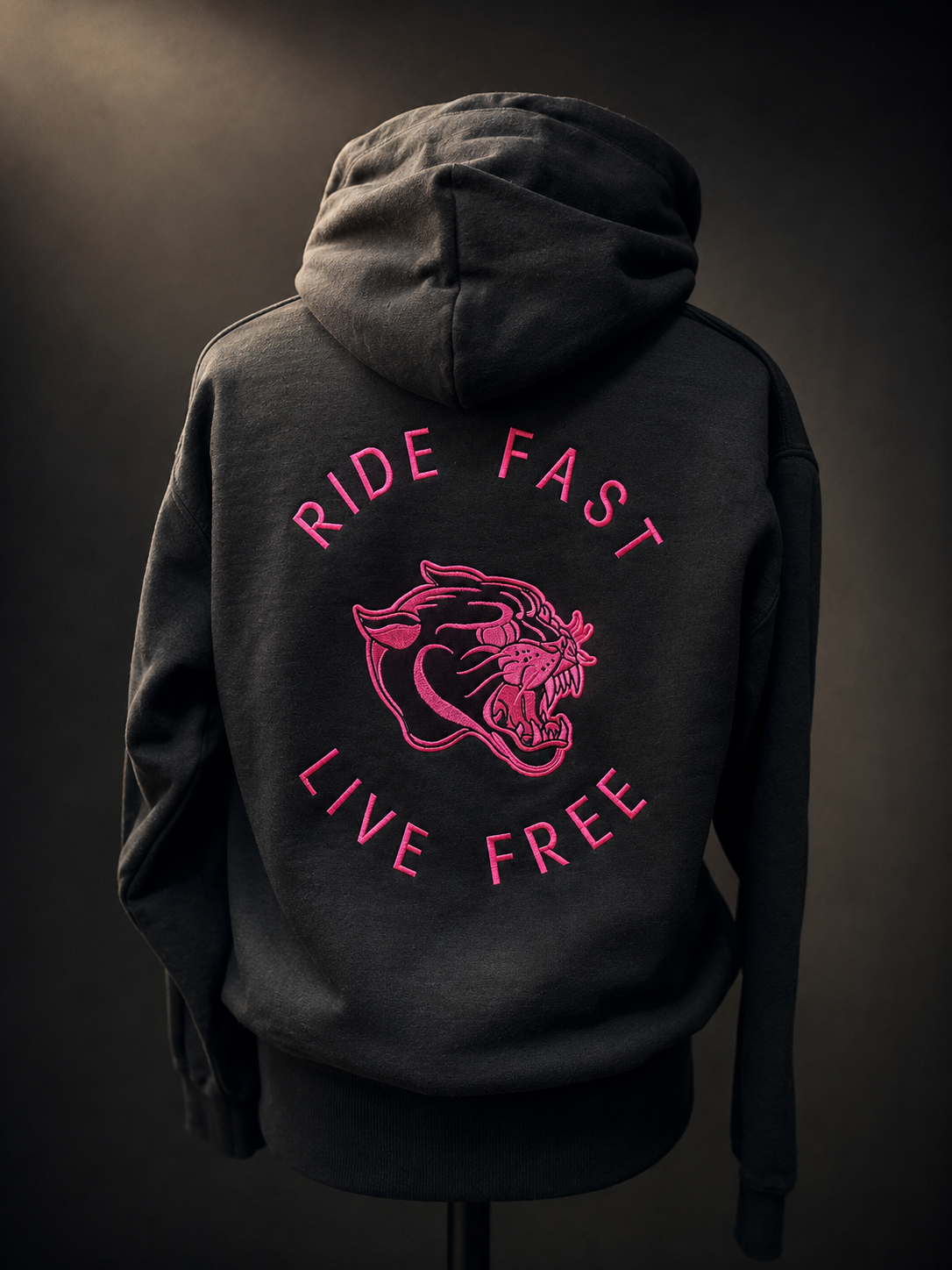 Ride Fast Live Free Hoodie — Hot Pink